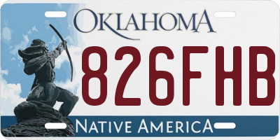 OK license plate 826FHB