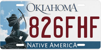 OK license plate 826FHF