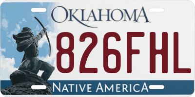OK license plate 826FHL