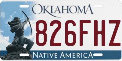OK license plate 826FHZ