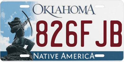 OK license plate 826FJB