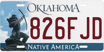 OK license plate 826FJD