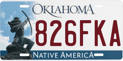 OK license plate 826FKA