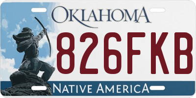 OK license plate 826FKB