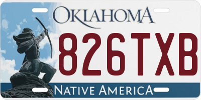 OK license plate 826TXB
