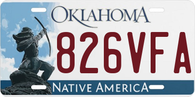 OK license plate 826VFA