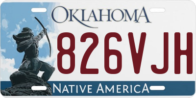 OK license plate 826VJH