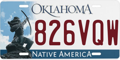 OK license plate 826VQW