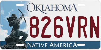OK license plate 826VRN
