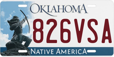 OK license plate 826VSA