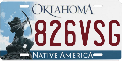 OK license plate 826VSG