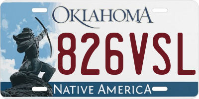 OK license plate 826VSL