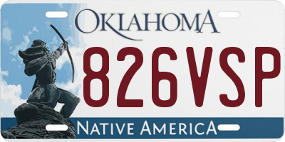 OK license plate 826VSP