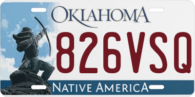 OK license plate 826VSQ