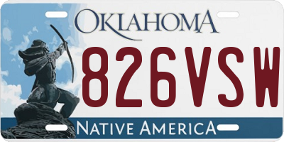 OK license plate 826VSW