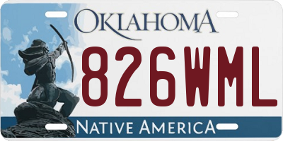 OK license plate 826WML