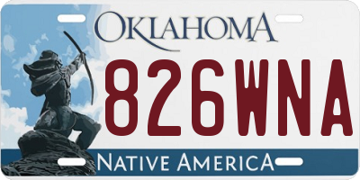 OK license plate 826WNA