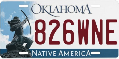 OK license plate 826WNE