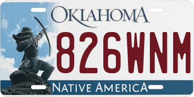 OK license plate 826WNM