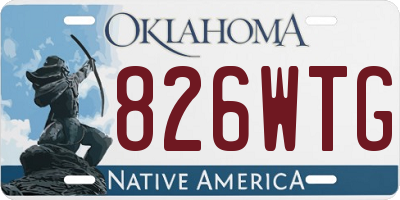 OK license plate 826WTG