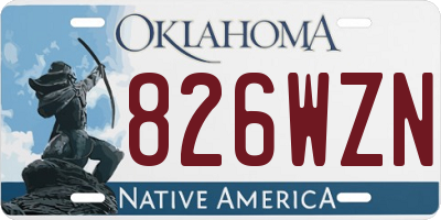 OK license plate 826WZN