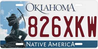 OK license plate 826XKW