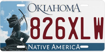 OK license plate 826XLW