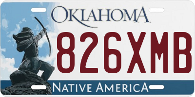 OK license plate 826XMB