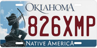 OK license plate 826XMP