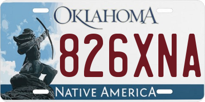 OK license plate 826XNA