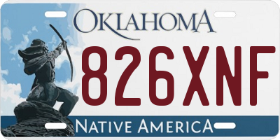 OK license plate 826XNF