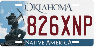 OK license plate 826XNP