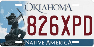 OK license plate 826XPD