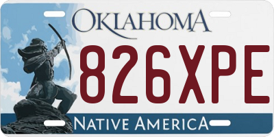 OK license plate 826XPE