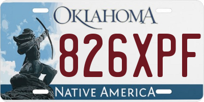 OK license plate 826XPF