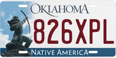 OK license plate 826XPL