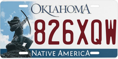 OK license plate 826XQW