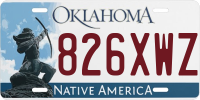 OK license plate 826XWZ