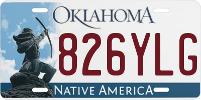 OK license plate 826YLG