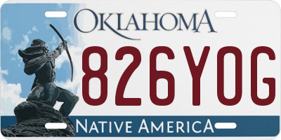 OK license plate 826YOG