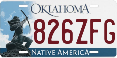 OK license plate 826ZFG
