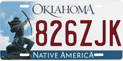 OK license plate 826ZJK