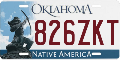 OK license plate 826ZKT