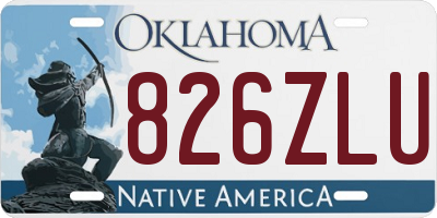 OK license plate 826ZLU