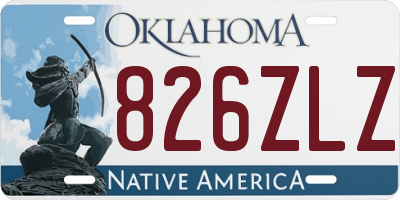 OK license plate 826ZLZ