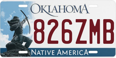 OK license plate 826ZMB