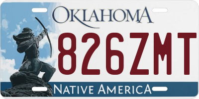 OK license plate 826ZMT