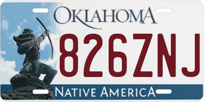 OK license plate 826ZNJ