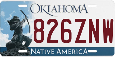 OK license plate 826ZNW