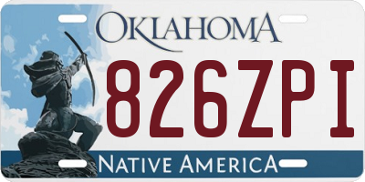 OK license plate 826ZPI